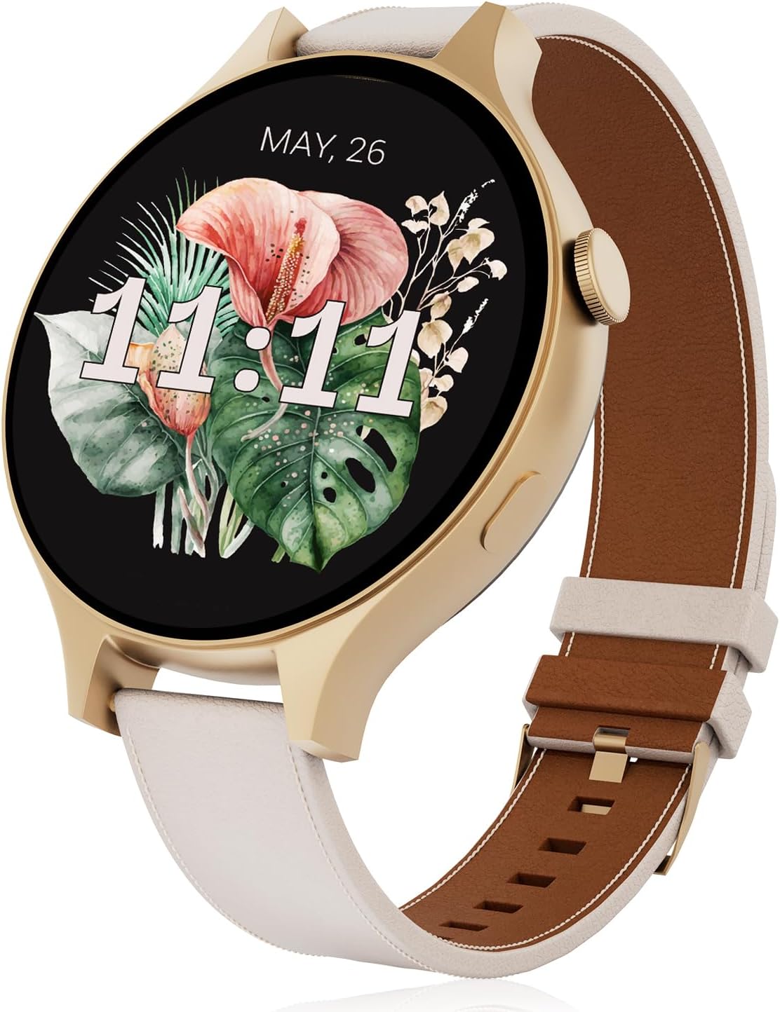 Vibez by Lifelong Glam Smartwatch VBSWM18 with Bluetooth Calling & AMOLED Display (Gold)