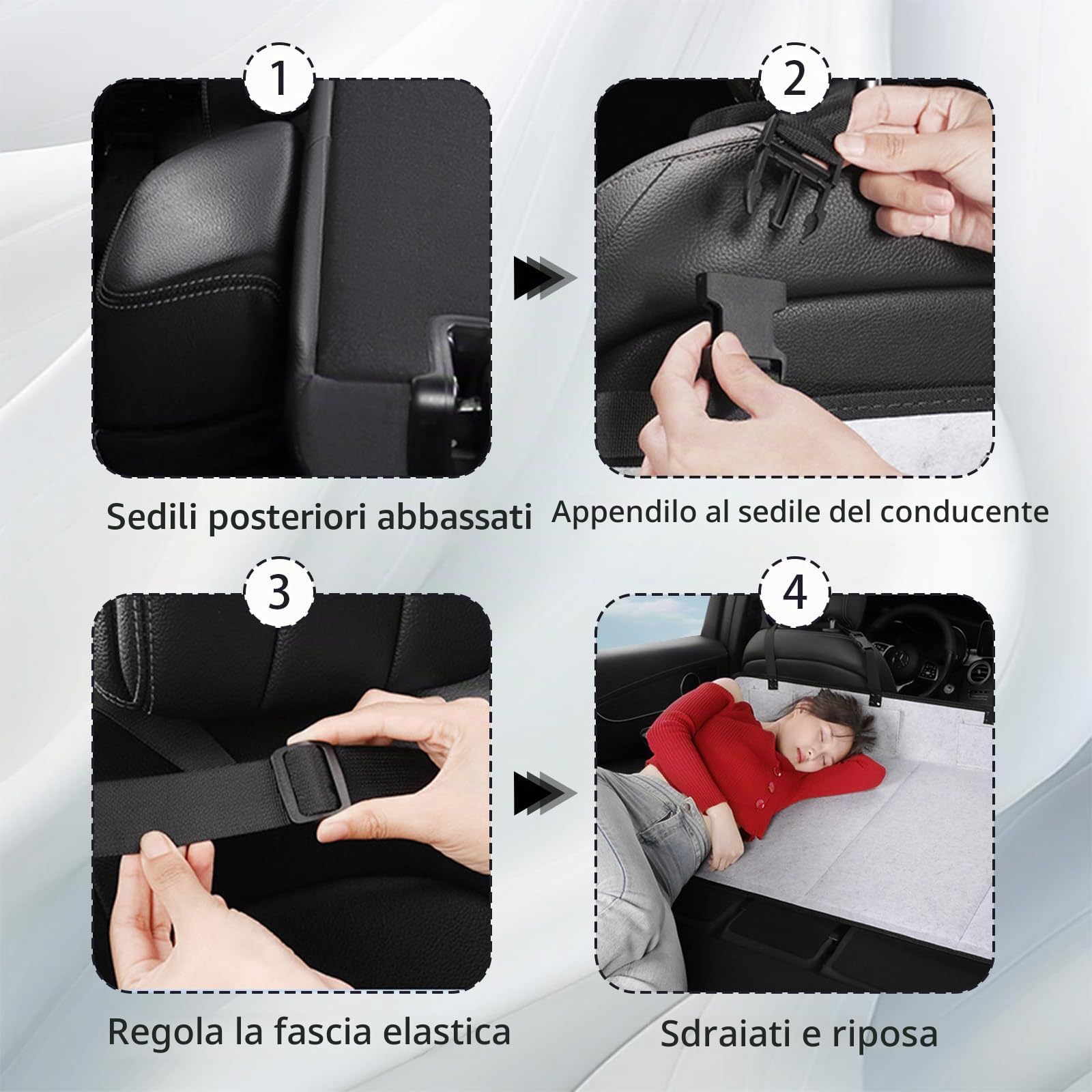 Ponte Per Sedile Posteriore Auto, Sedile Posteriore Pieghevole Per Cani Estensione Per Sediles Posteriore Autos Per Cani Per La Maggior Parte Delle Auto Suv Grigio Chiaro 125x55x2 Cm
