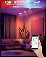VARICART RGB LED Süllyesztett Spotlámpa Szett - 6 db Bluetooth Okos Mennyezeti Világítás, Alexa Kompatibilis, Színváltós, Szabályozható, Zen 4