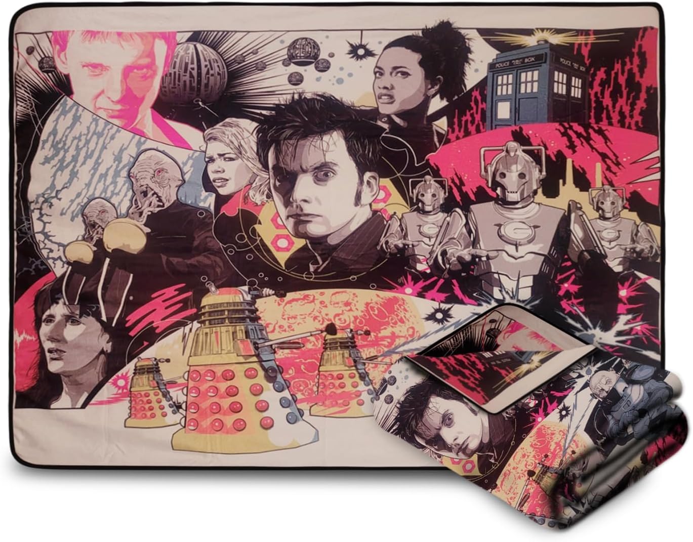 Doctor Who David Tenant Fleece Softest Comfy Throw Blanket for Adults & Kids | Measures 60 x 50 Inches