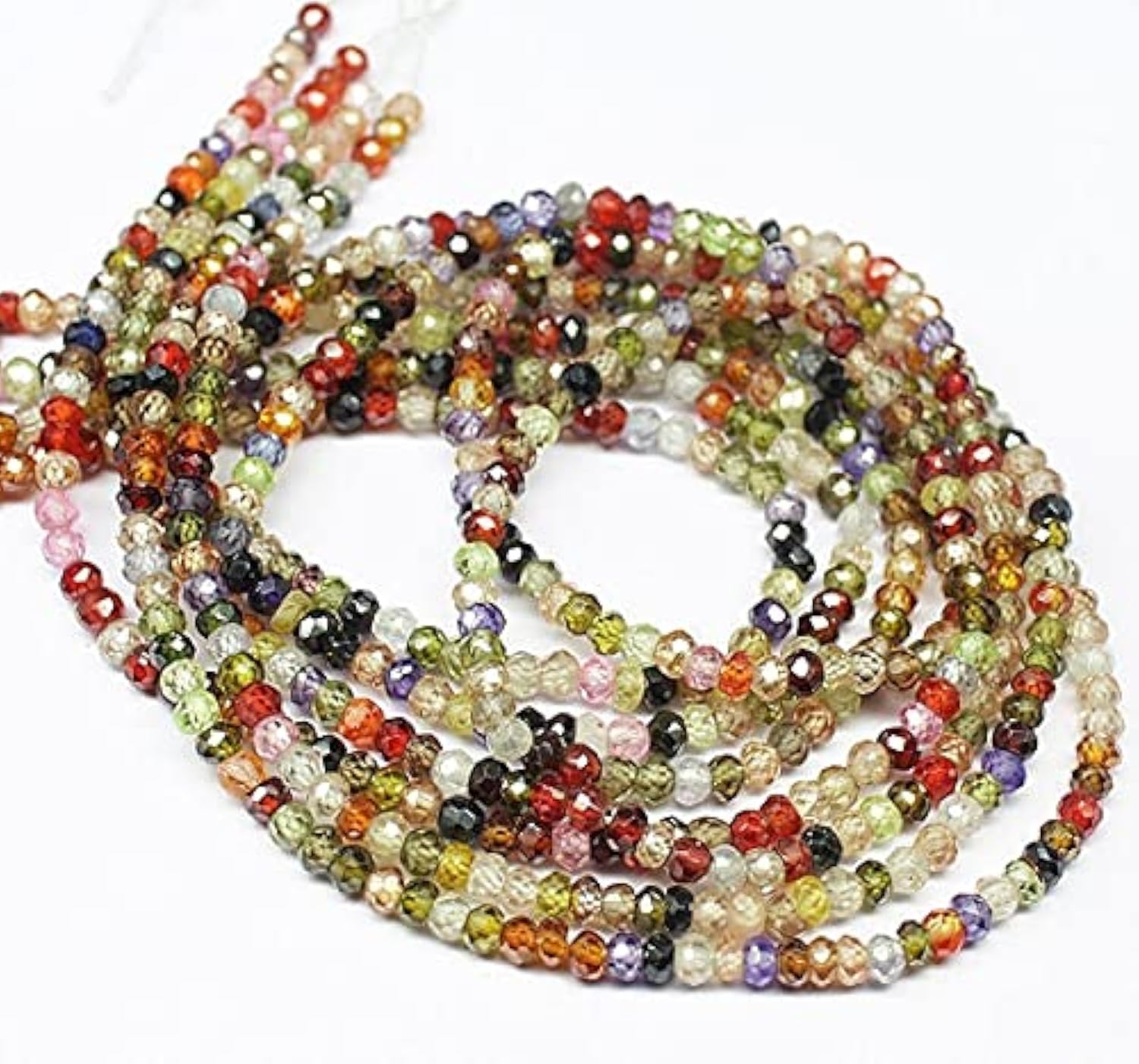 Perles rondelles facettées en zircon 3mm pour réparer et sublimer un collier