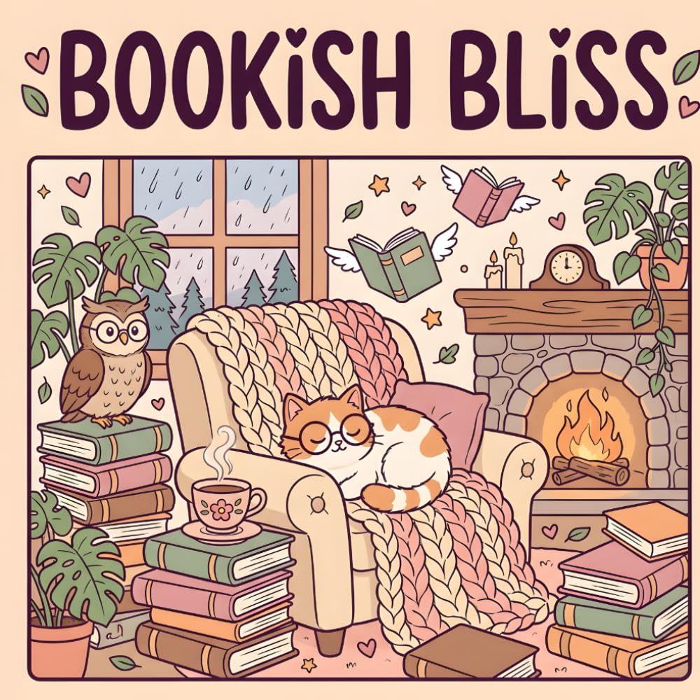 Bookish Bliss: Bold & Easy Coloring Book for Adults - 50 Cozy Reading Nooks, Bookshelves & Literary Scenes for Stress Relief