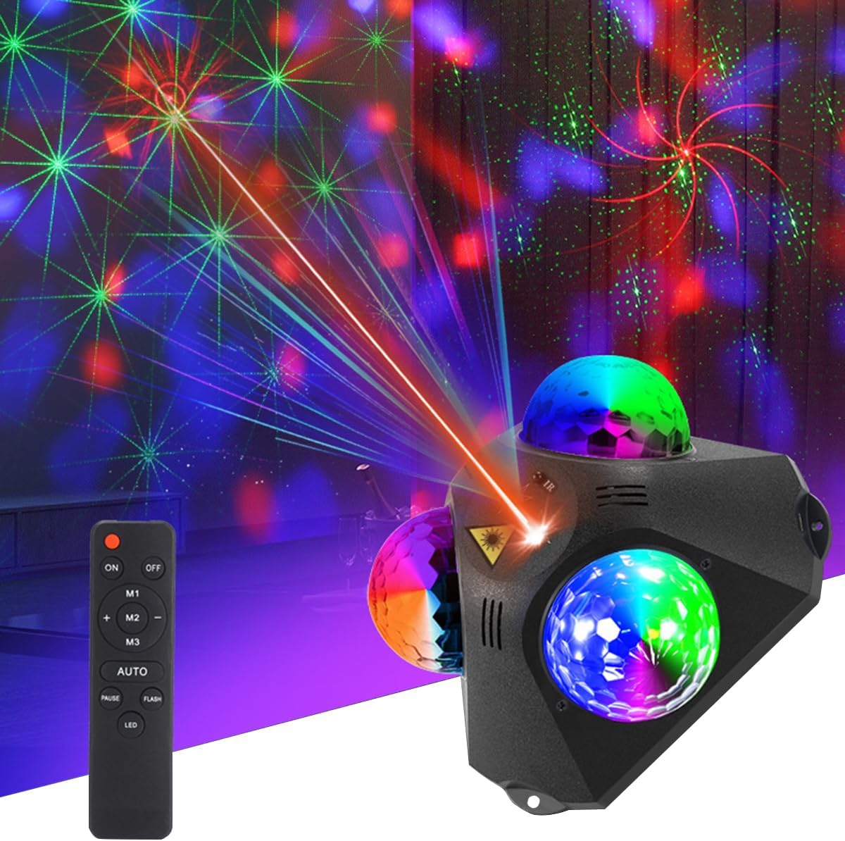 Remote Control Party Disco Ball Light for Parties, Party Dj Lights 3 Magic Ball Sound ...