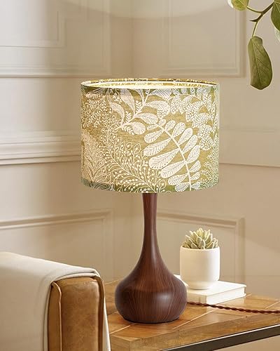 Miniatura 3 de Lámpara de mesa moderna de 17 pulgadas, lámpara de escritorio para sala de estar, dormitorio, oficina en casa, patrón de madera roja, mesita de