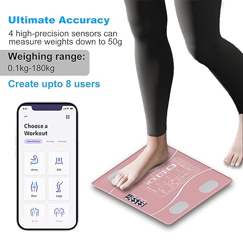 Miniatura 5 de Báscula inteligente de grasa corporal, una báscula digital simple y práctica que se puede conectar a una báscula de baño digital móvil para mostrar