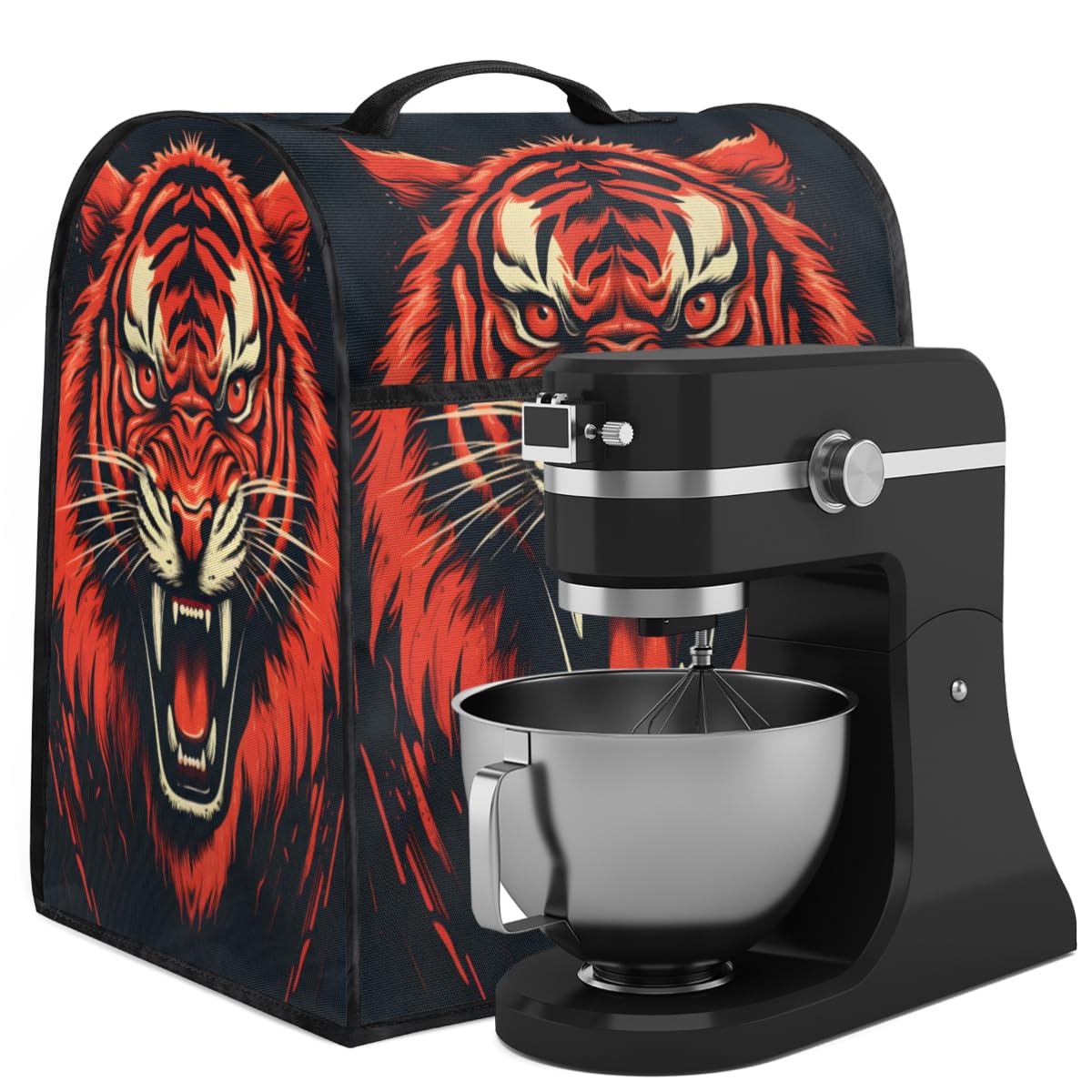 Coffee Maker Cover Ferocious Tiger Kitchen Appliance Covers Small Appliance Covers Blender Cover Juicer Cover Dust Covers for Kitchen Appliances with Top Handle and Pockets,Washable,B113