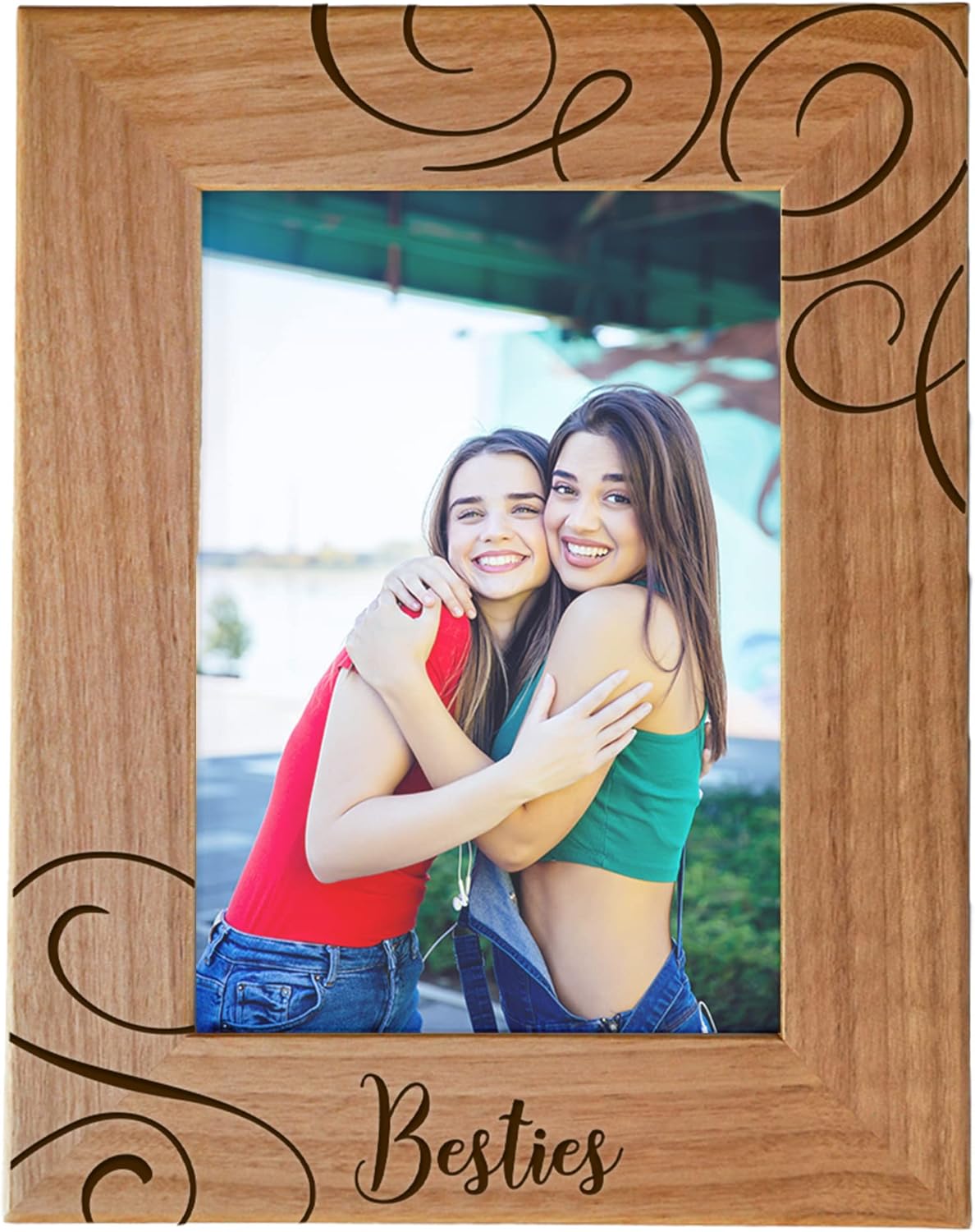 Best Friends Picture Frame Gift - Besties - Friend Birthday Gifts for Women, BFF, Bestfriend, Besties, - Long Distance Friendship Photo Picture Frame Gifts for Soul Sisters, 5x7 Vertical