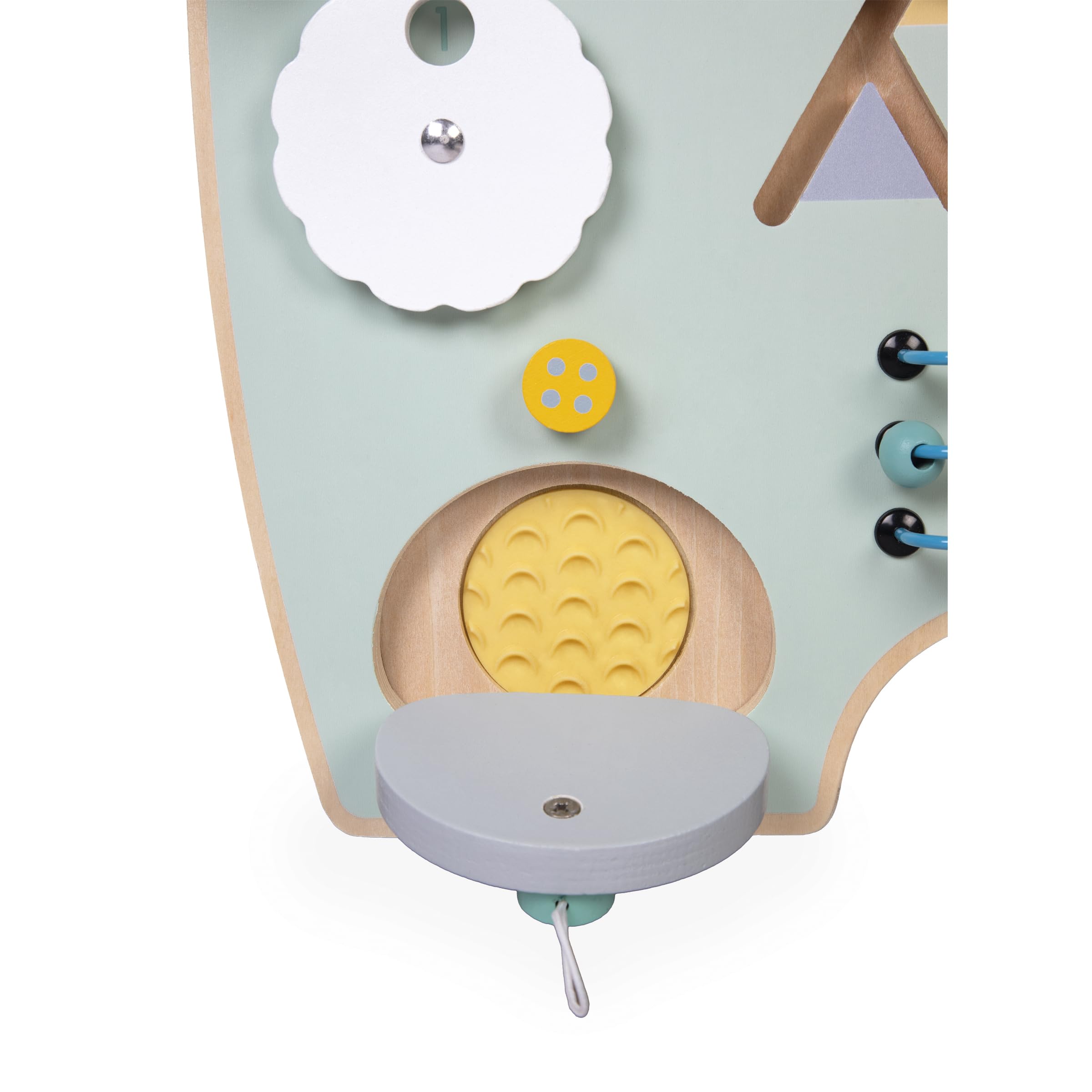 Janod Busy Board Ourson, 20 attività, Grande Tavolo di attività in Legno, Ottime per Lo Sviluppo della motricità fine, la curiosità e la destrezza, Altezza 60 cm, da 18 Mesi, J05162