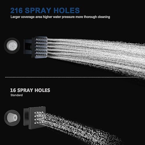 Vista 12 de Chorro de ducha de latón macizo, chorro de cuerpo cuadrado para ducha, chorro de ducha corporal de alta presión, chorro de pulverización de masaje
