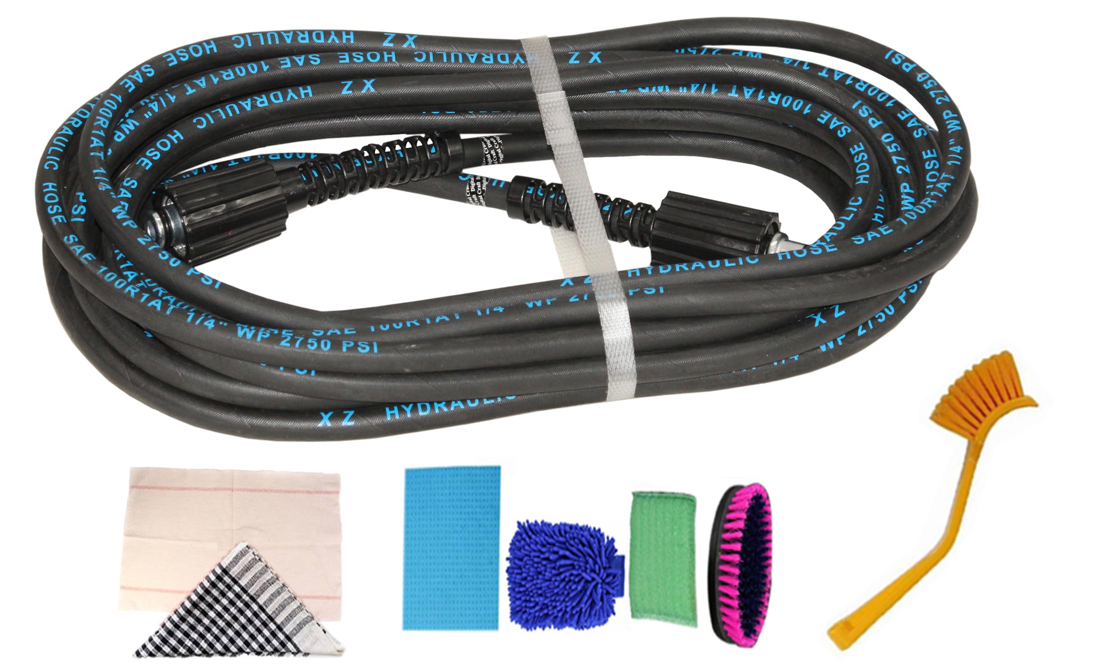 Digital Craft Hydraulic Pressure Washer Hose Pipe 2750PSI, M22*1.5 * 14mm High Pressure Washer Hose Spray Water Hydraulic Pressure Washer Pipe 8MTR,Dusting Cloth & Floor Mop,Housekeeping 5 Item Set,