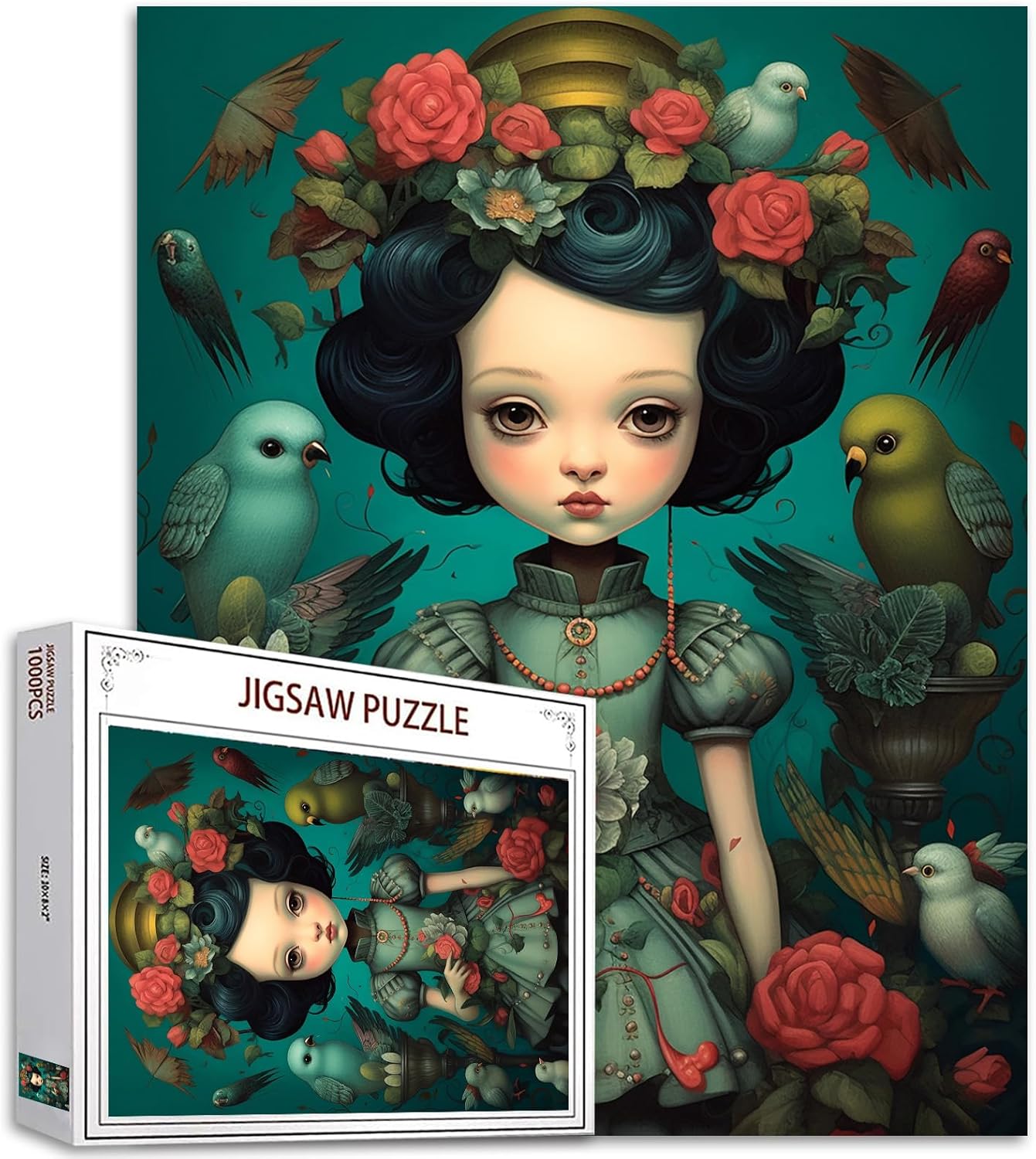 Tucocoo Delicate Dolls Jigsaw Puzzle 1000 Pieces Puzzles for Adults, Birds Jigsaw Puzzles for Challenging Family Activity Games DIY Puzzle for Home Wall Decor Gifts - 20 x 27 Inches