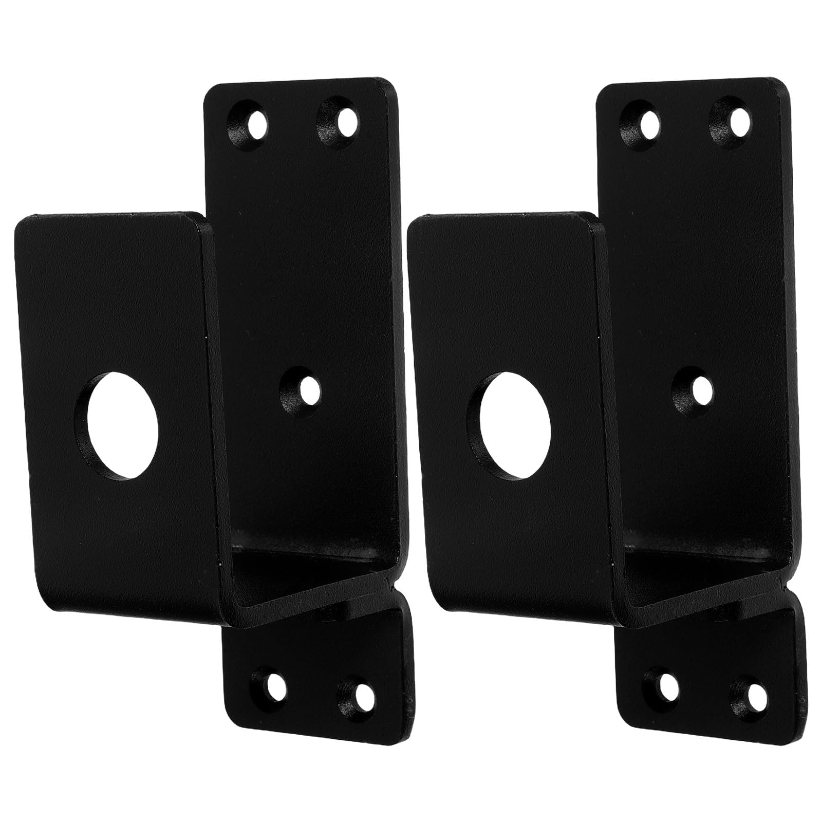 Abaodam Soportes de Barra para Puerta de Metal en Forma de U, Barrera de Seguridad Desplegable, Resistente y Compacto, Juego de 2 Unidades Negro para Hogar y Negocios