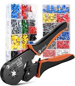 Lytool Ferrule Crimping Tool Kit, Wire Ferrule Crimper Plier AWG28-5, Wire Ferrule Kit with Hexagonal Ratchet Crimper Pliers and 2400PCS Single & Dual Ferrule Connectors Wire Ferrules Terminals Kit