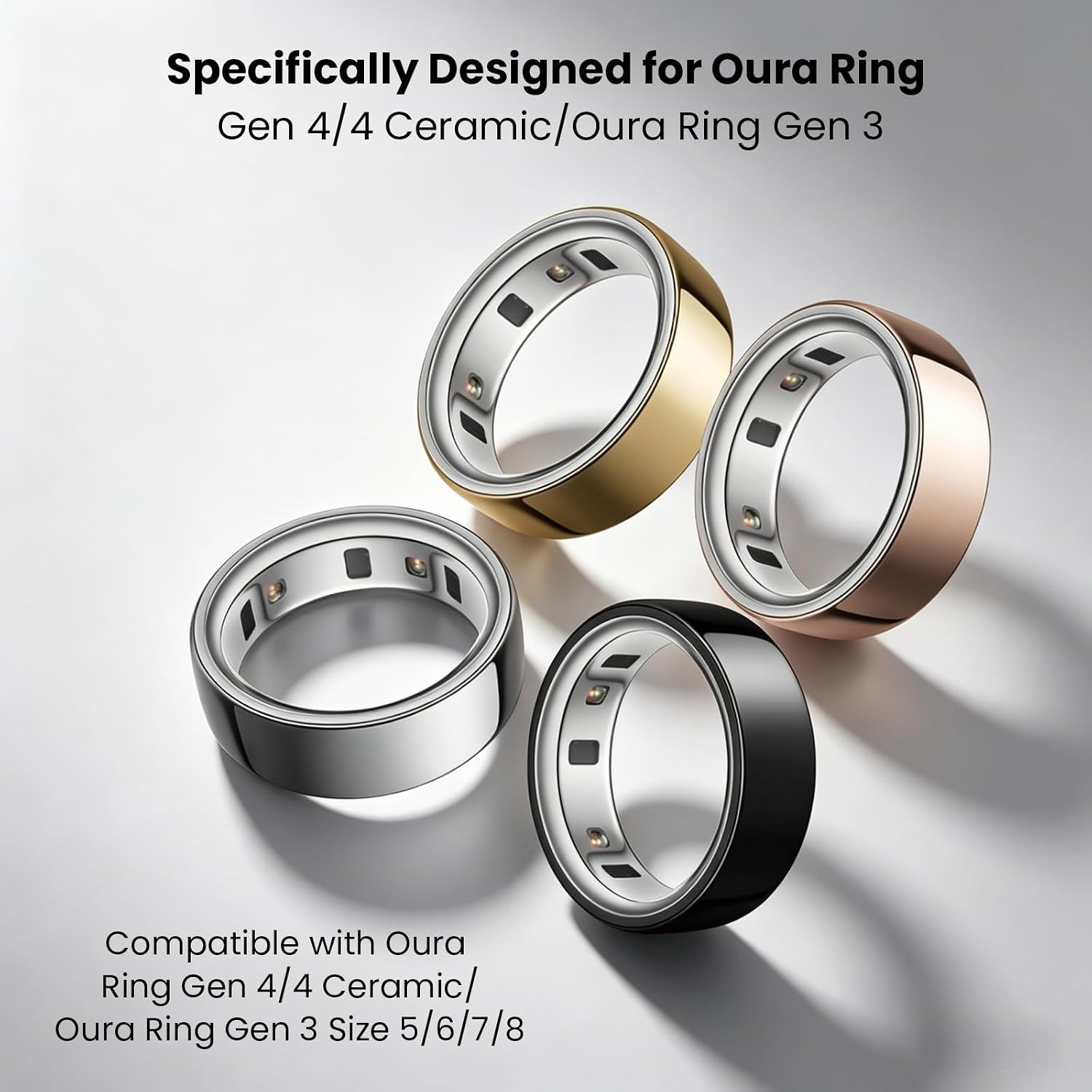Compatible with Clear Oura Ring Cover Gen 4,Fit for Oura Ring Gen 4/4 Ceramic/Gen 3 Skin,Anti-Scratch Invisible Oura Ring Gen 4 Cover Ultra Thin,Size 5-8