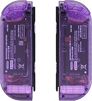 Vista 9 de eXtremeRate Clear Atomic Purple Joycon Handheld Controller Housing (D-Pad Version) with Full Buttons, DIY Replacement Shell Case for Nintendo Switch