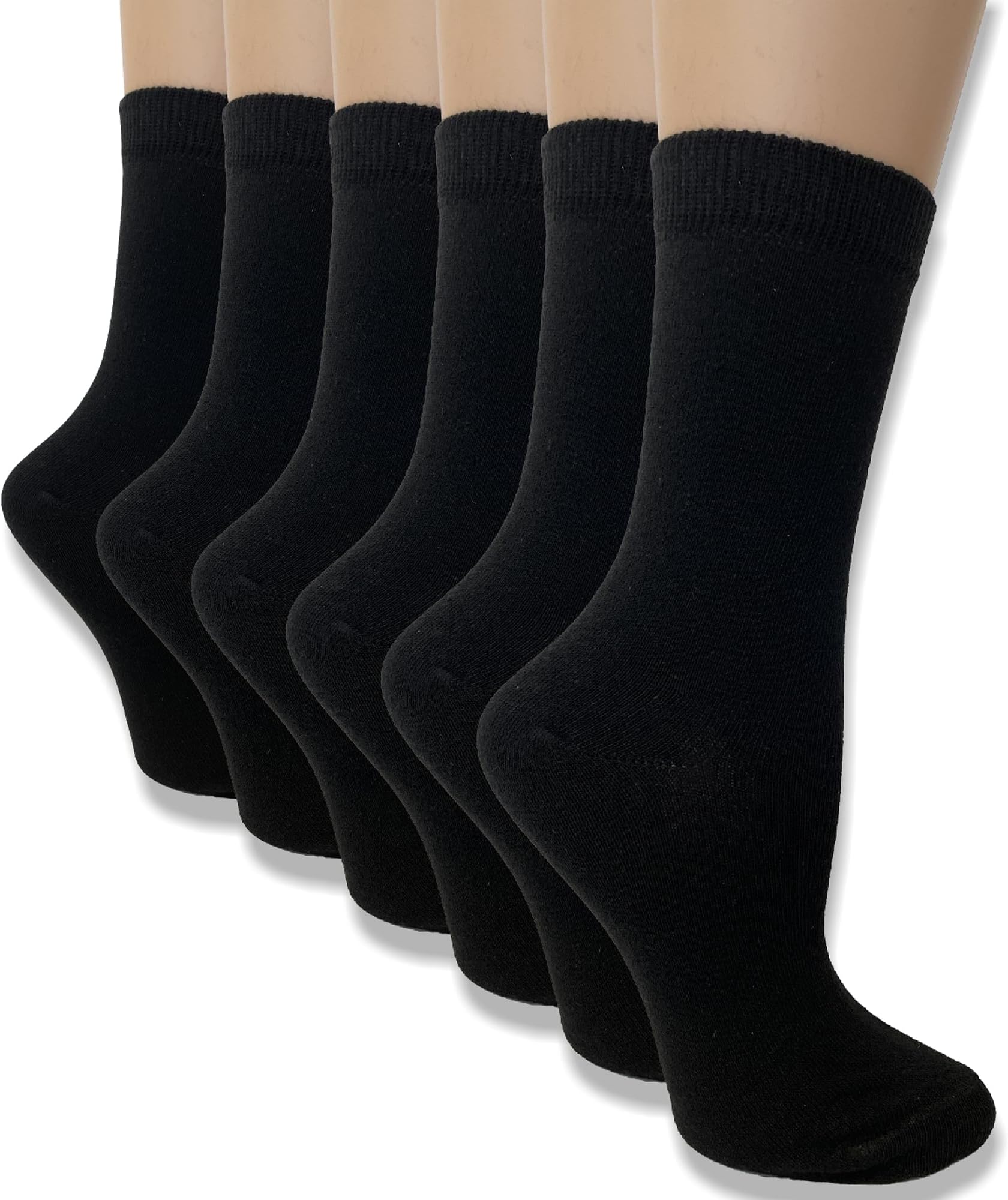Ladies FCO 6 Pack Black Ankle Socks - UK 4-8/EU 37-42