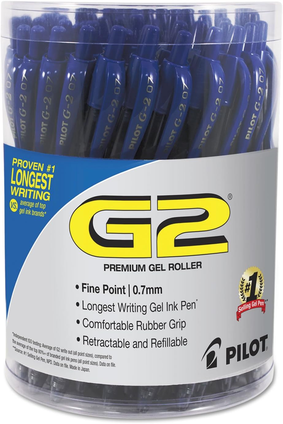 G2 Premium Gel Pen Convenience Pack, Retractable, Fine 0.7 mm, Blue Ink, Blue Barrel, 36/Pack
