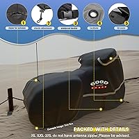 Vista 38 de Rosefray Funda para motocicleta 600D resistente para todas las estaciones, universal, impermeable, protección solar al aire libre, duradera, Negro