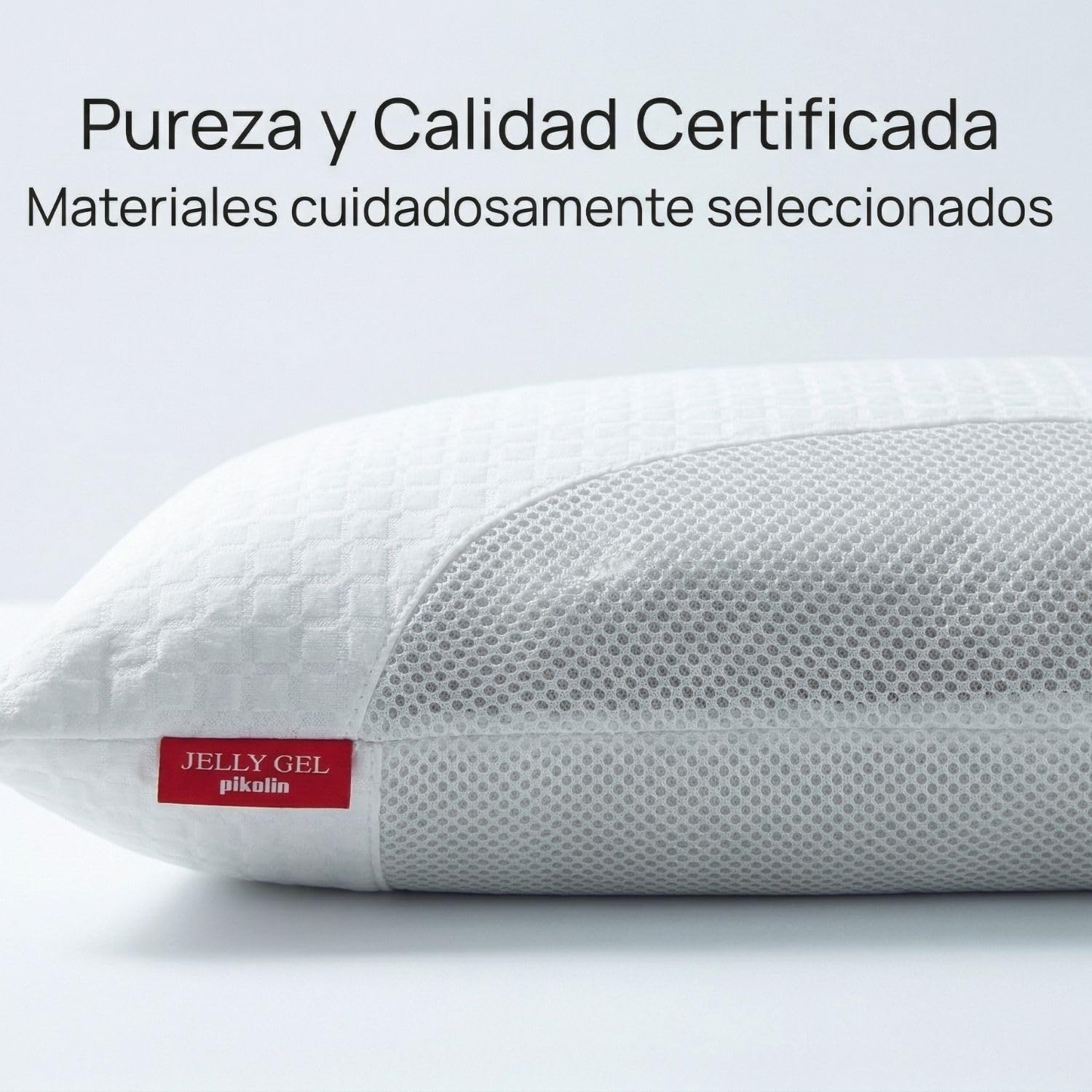 PIKOLIN - Almohada Viscoelástica 70 cm con Memory Gel Premium JellyGel - Efecto Fresco, Firmeza Media, Ergonómica Cervical, Transpirable e Hipoalergénica