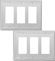 Vista 66 de Cubierta de Interruptor de Luz de Tomacorriente Dúplex Individual Belaire de Metal con Cuentas para Pared, Paquete de 4 Latón Antiguo 1 Gang