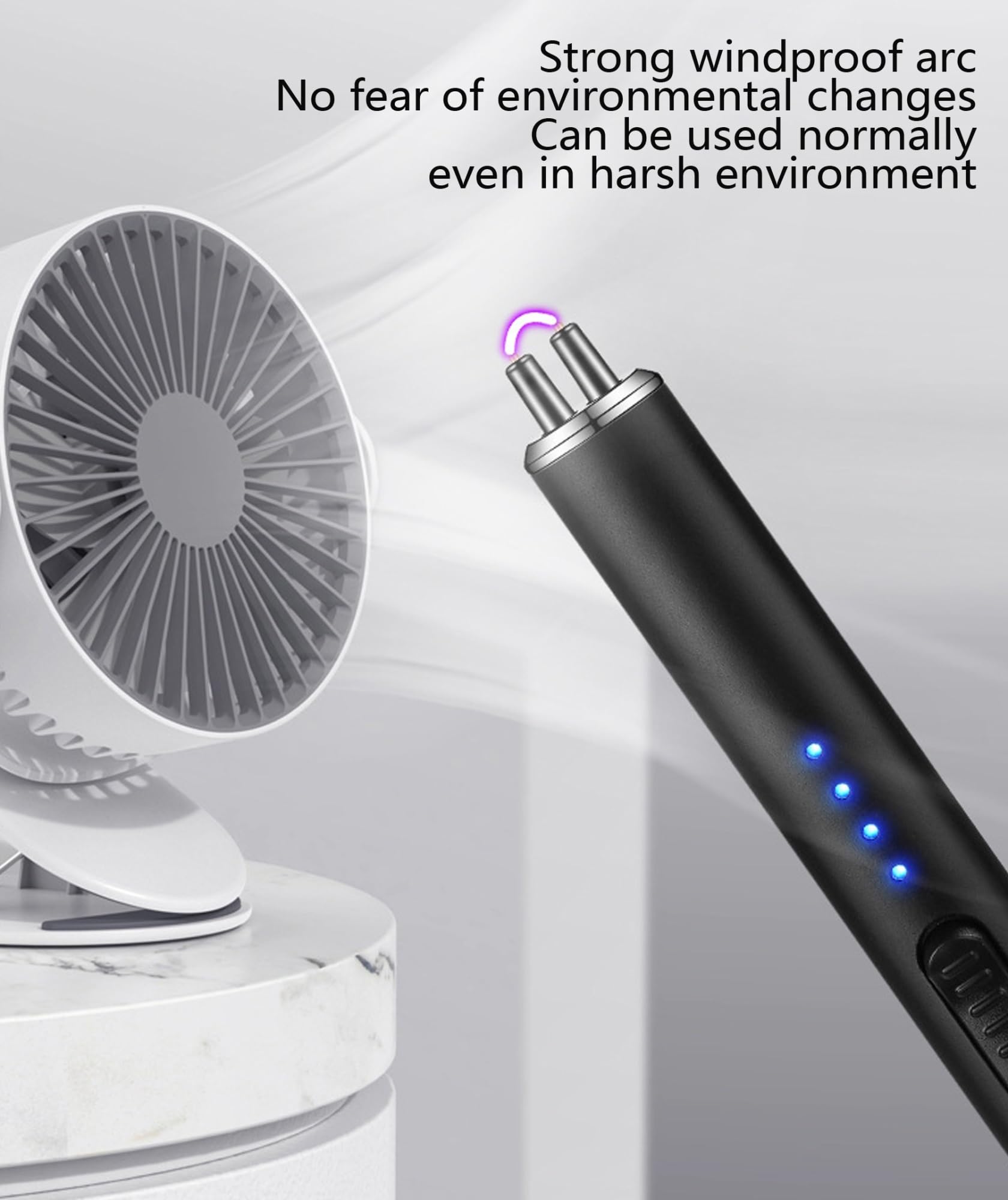 Accendino elettrico ad arco ricaricabile antivento senza fiamma con blocco di sicurezza e cavo dati USB for ricarica rapida. Accendino a candela.(3PC1)