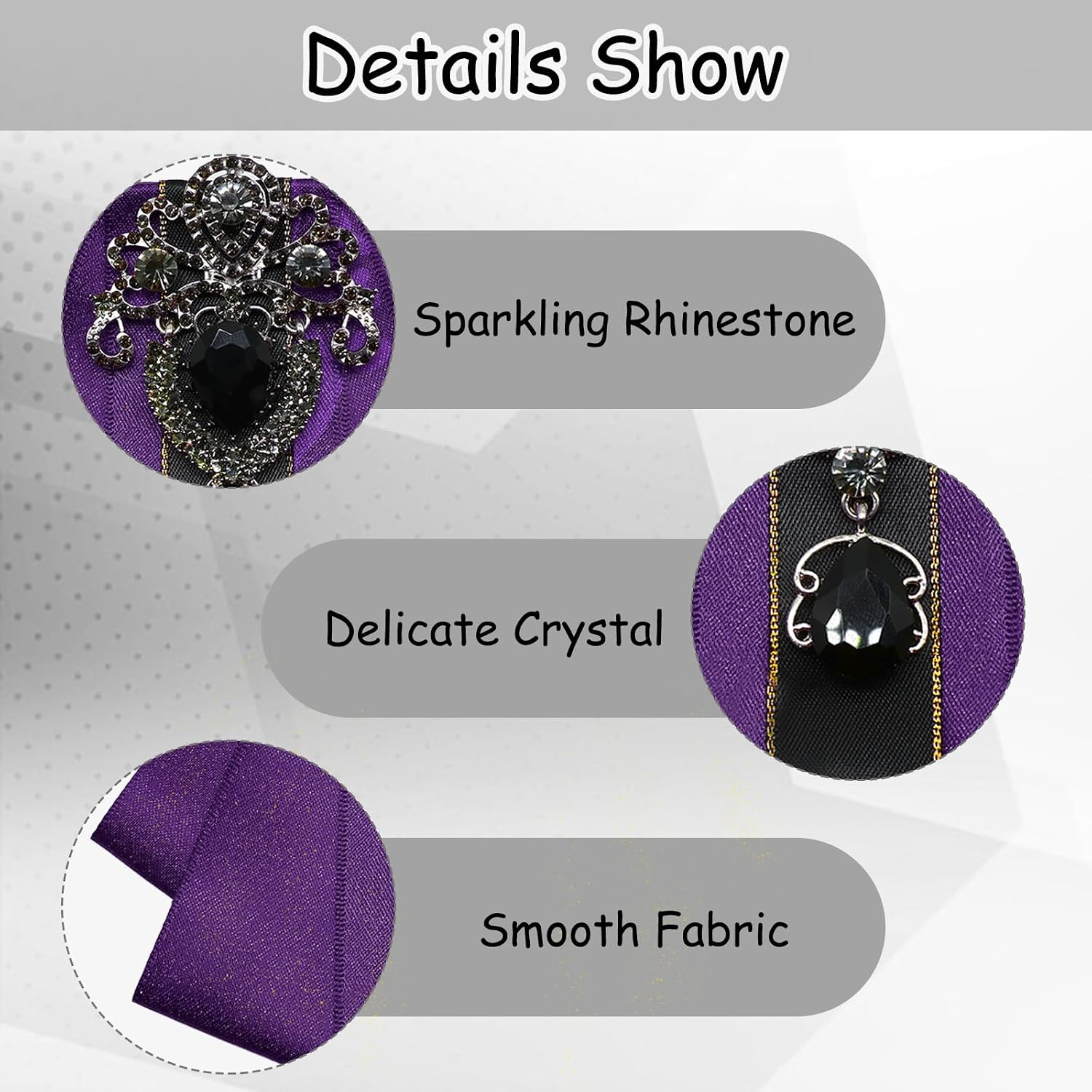 Bow Ties for Men and Women, Pre-tied Rhinestone Bowtie Sparkling Adjustable Clip on Bow Tie for Wedding Party Daily