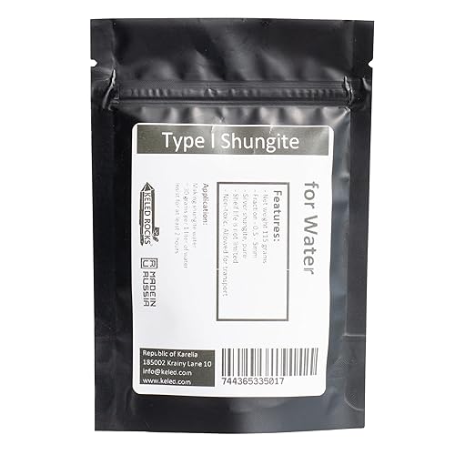 Miniatura 2 de Shungite para agua - Piedras de shungita de Karelia - Kit de bolsa para purificación de agua - Contiene antioxidantes (Shungite Elite 4 Oz)