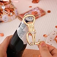 Vista 9 de 24 cajas de abrebotellas de cumpleaños número 70 con temática de oro rosa, favorecidas para regalos de fiesta de boda dorada 70, recuerdos de fiesta
