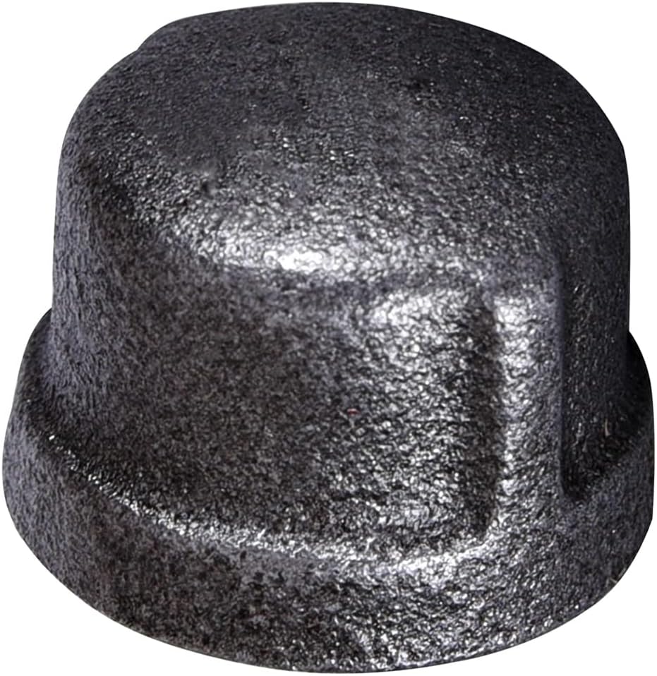 SUPPLY GIANT CNDQ0600 4" Black Malleable Iron Pipe Cap for 150 lb Applications with Female Thread, 4
