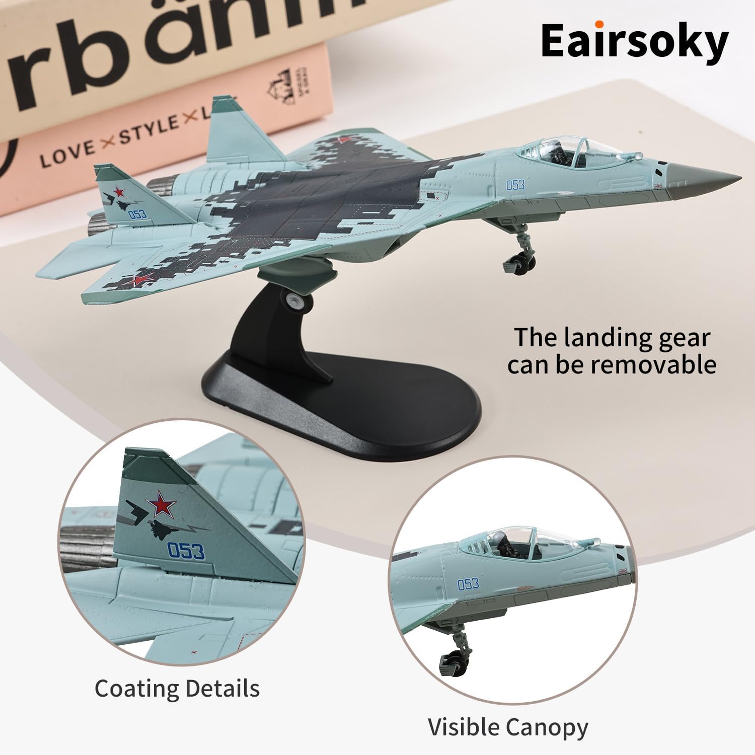 1:100 Scale SU-57 Stealth Metal Fighter Jet Model | Military Die-cast, Aircraft Model, Collection or Gift