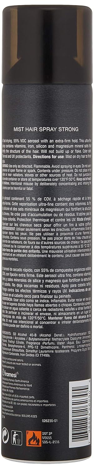 FRAMESI BY Lava Mist Hair Spray, Strong Hold Hair Spray for Color Treated Hair, 10 oz - Image 2