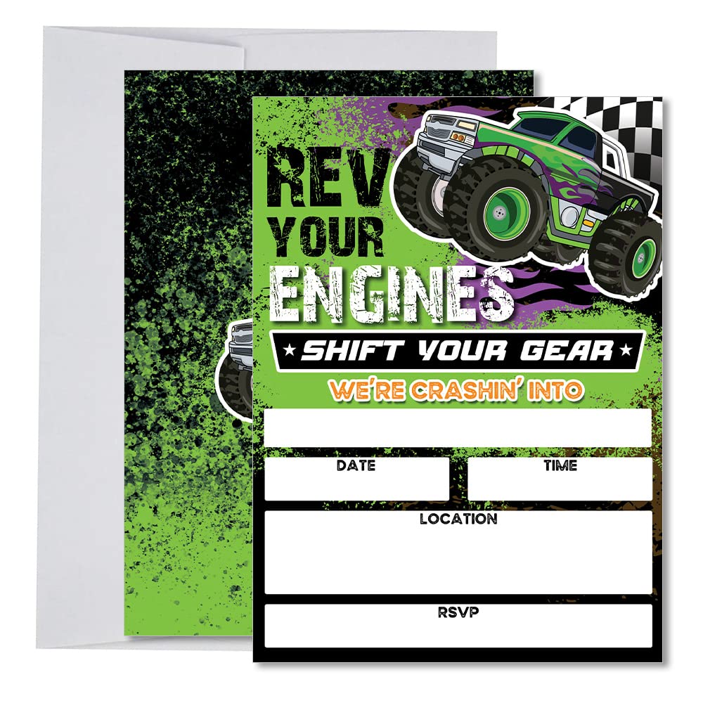 partiness-monster-truck-birthday-party-invitations-for-boys-20-truck-rally-racing-fill-in-invites-envelopes-amazon-ca-toys-games for Free Printable Grave Digger Birthday Invitations Partiness Monster Truck Birthday Party Invitations for Boys, 20 Truck Rally Racing Fill-In Invites + Envelopes : Amazon.ca: Toys & Games for Free Printable Grave Digger Birthday Invitations
