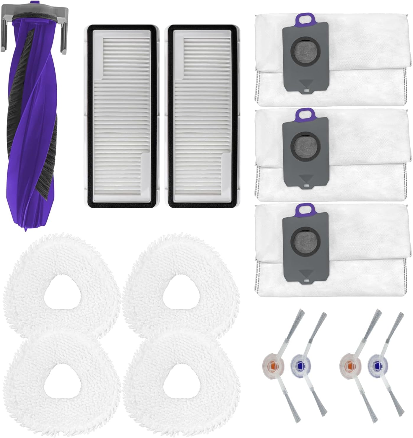 Accessories Replacement for NARWAL Freo Z Ultra Robot Cleaner Vacuum Accessories Set 1X MainBrush 2X Filters 4X Moppads 4X SideBrushes 3X Dustbags