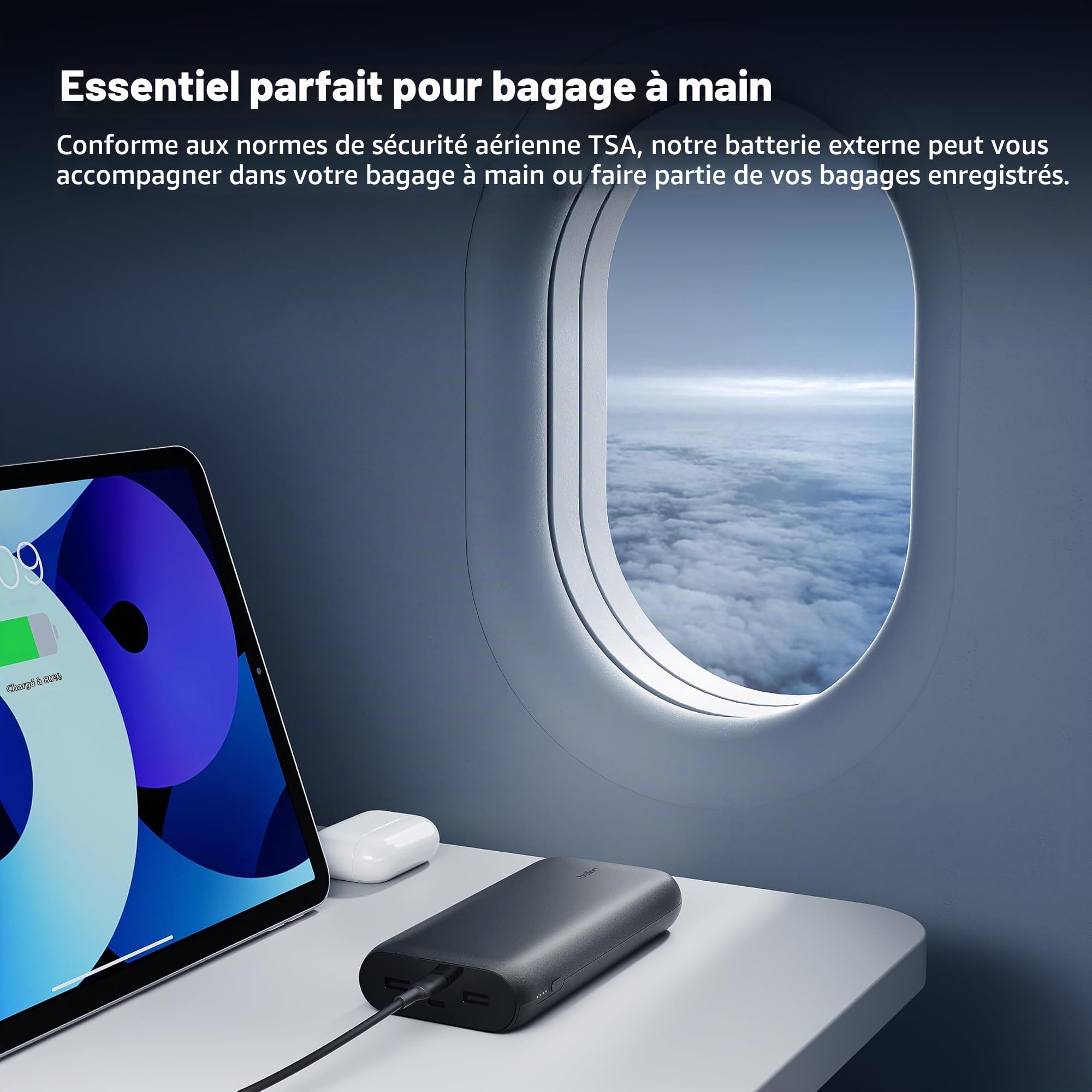 Belkin BoostCharge Batterie Externe 26 000 mAh avec Ports USB - Noir