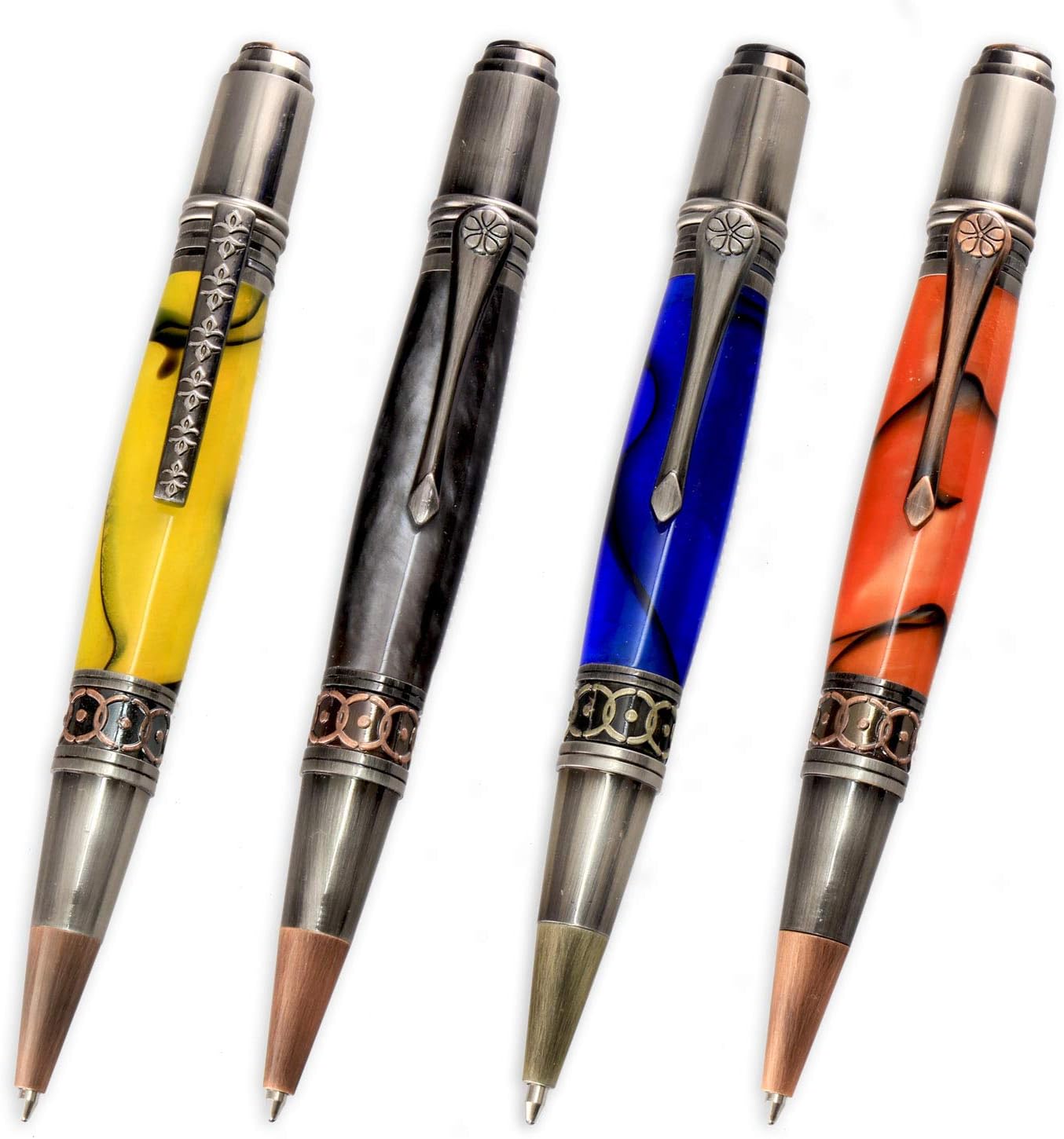 Legacy Woodturning Da Vinci Twist Pen Kit - Variety, 4 Pack, Includes 1 each of 4 Finishes