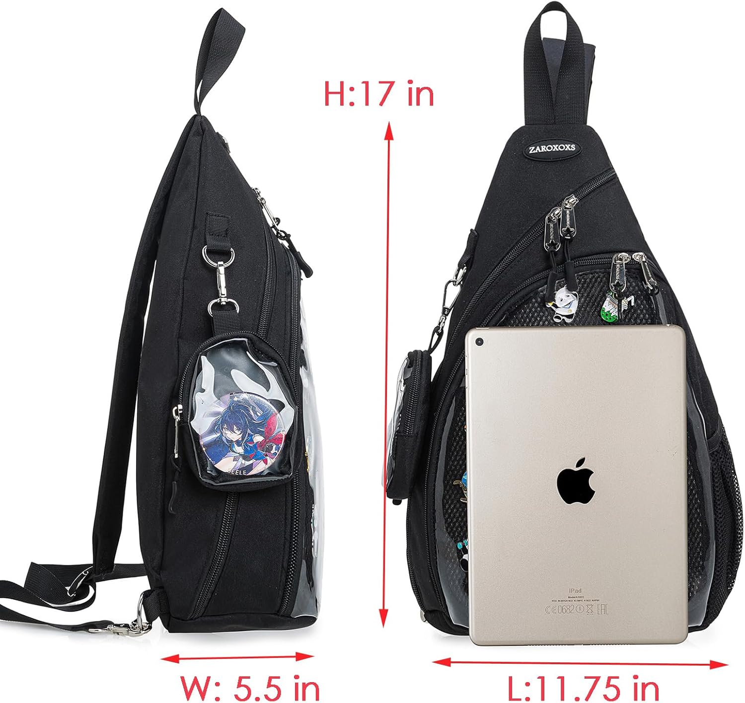 Mens Womens Oxford Ita Bag Pin Display Chest Pack Single Shoulder Bag Sport Backpack Packs Hiking Daypack - Image 3