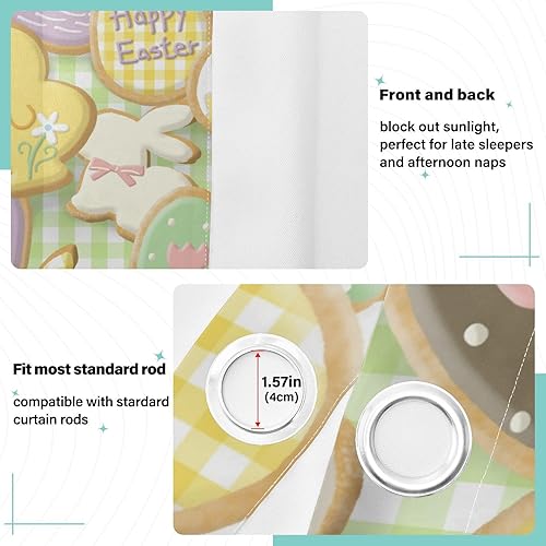 Miniatura 4 de Wudan Easter Chicks Cookie Blackout Curtains for Bedroom 84" Curtains Blackout for Bedroom & Living Room Partition Room Dividers Sheer Curtains
