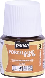 Pebeo Porcelaine 150 Ceramic Paint, 45 ml, Amber Brown
