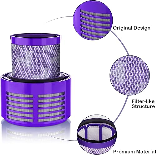 Vista 5 de Leadaybetter Repuesto de filtro de vacío para Dyson V10 Cyclone Series, V10 Animal, V10 Absolute, V10 Total Clean, SV12, Número de pieza 969082-01