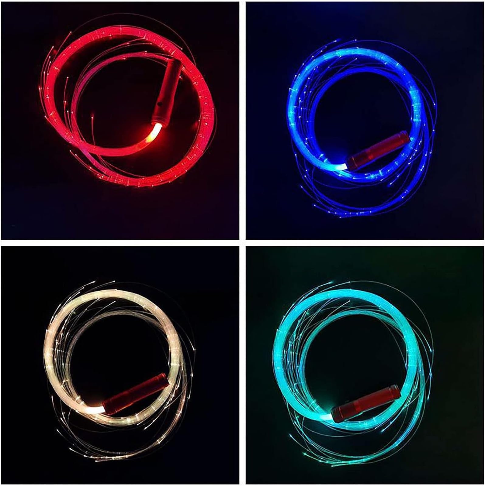 MDybf Fruste da Ballo in Fibra Ottica a LED, Giocattolo a Flusso Scintillante con Frusta in Fibra Ottica a 7 Colori, Frusta Spaziale da Ballo Girevole a 360° for Feste danzanti