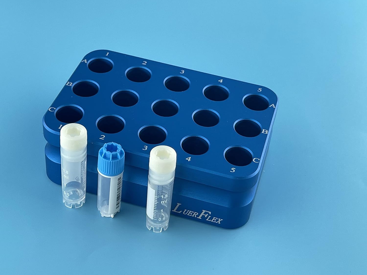 Aluminum Cooling Block Tube Cool Rack 15 Wells for 2.0ml and 1.5ml Cryogenic Vials and Facs Tubes Pack of 1 image 3