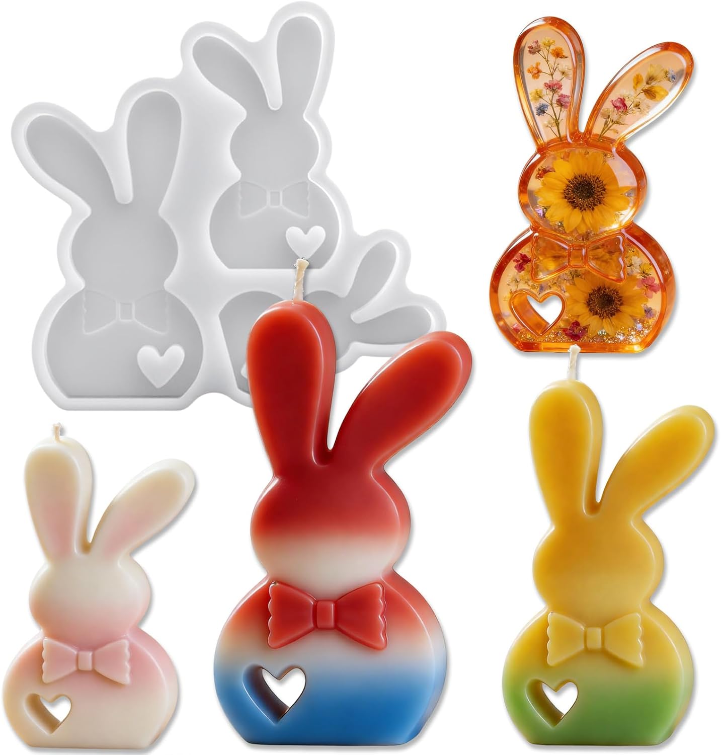 Epoxy Cast Rabbit Amazon.com: Szcelling Easter Bunny Resin Mold, 3 Cavities Rabbit with ...