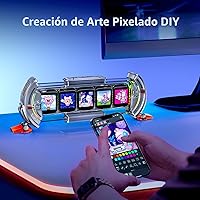 Vista 5 de Divoom Times Gate - Reloj de alarma digital de configuración de juego Cyberpunk, aplicación inteligente, conexión WiFi, pantalla LED RGB, panel