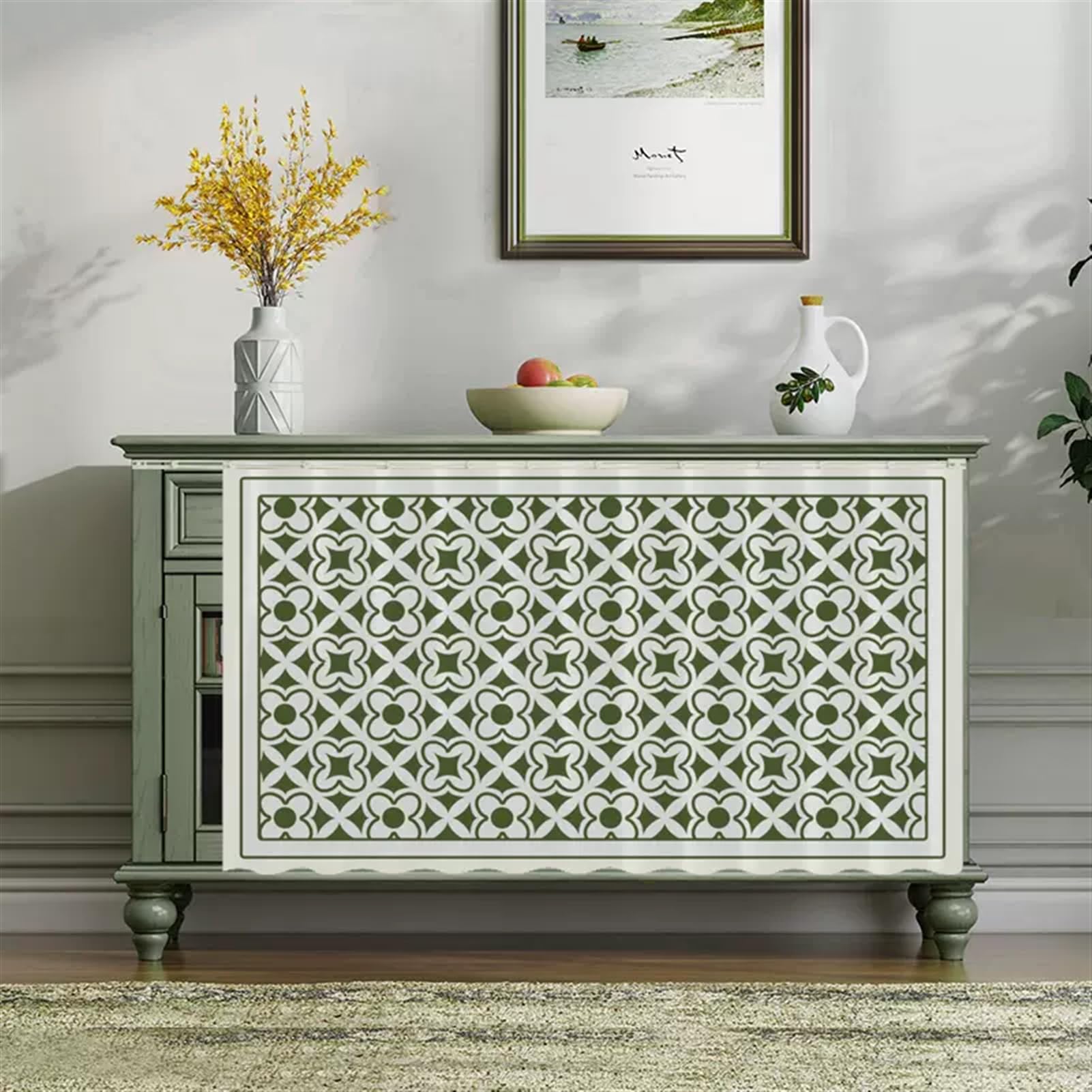 SK Studio Cabinet Curtains for Shelves, Privacy Closet Curtain Dust-Proof Sink Curtains for Small Kitchen Laundry Room, No Tools No Drill Style 8,