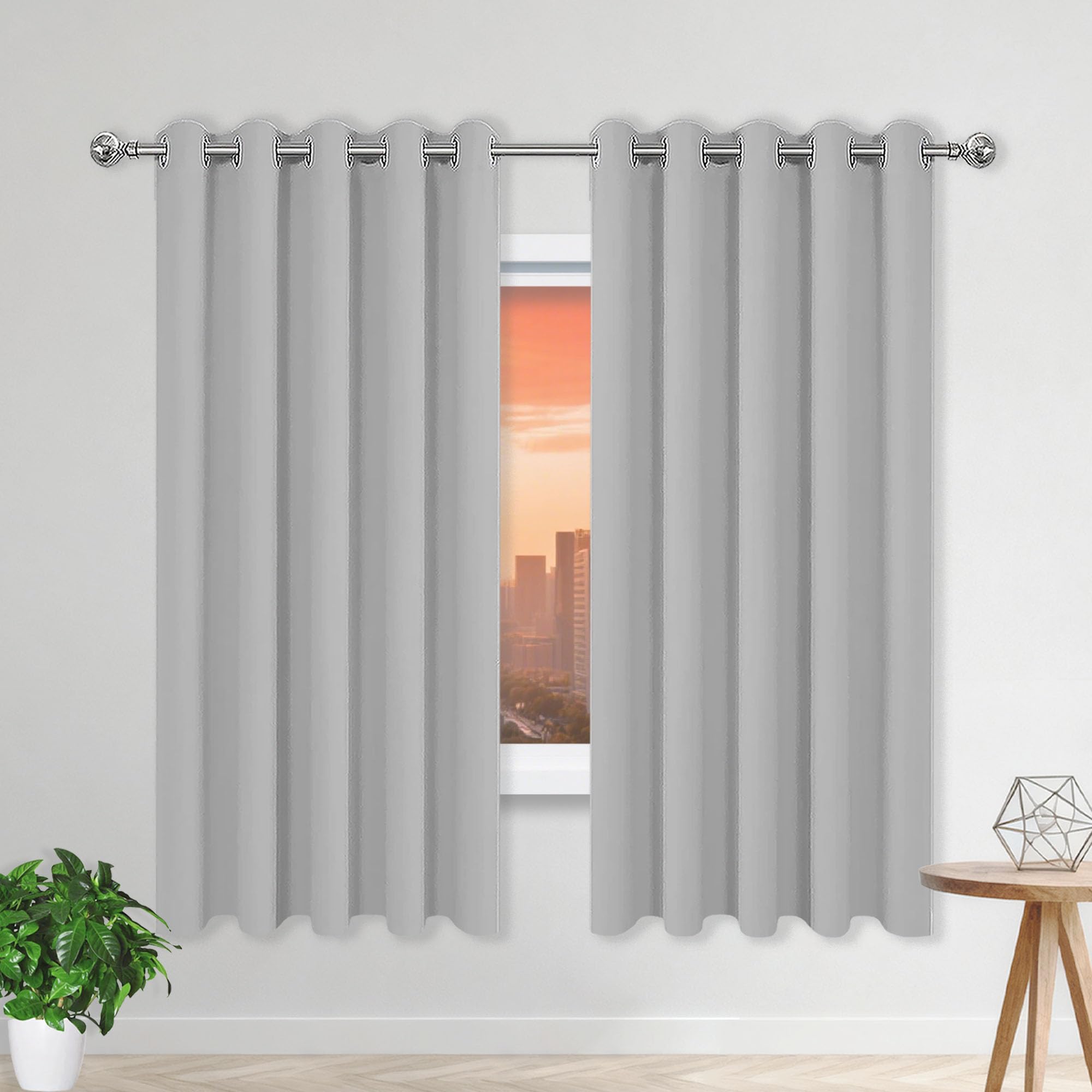Draperies occultantes 210 x 395 cm haut de gamme rideau gris clair