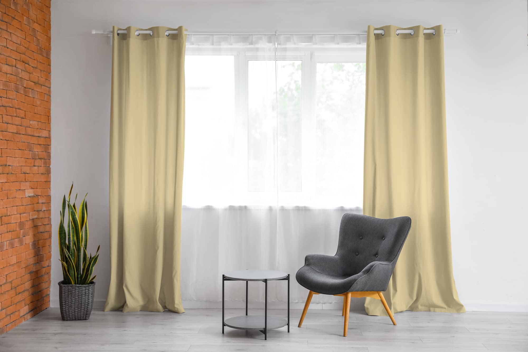 Tenda A Pannello Beige IlGruppone Con Occhielli 4 Cm - Modello Debora, 140x290 Cm, In Poliestere, Filtra La Luce, Lavabile, Per Soggiorno E Camera Da Letto - 2