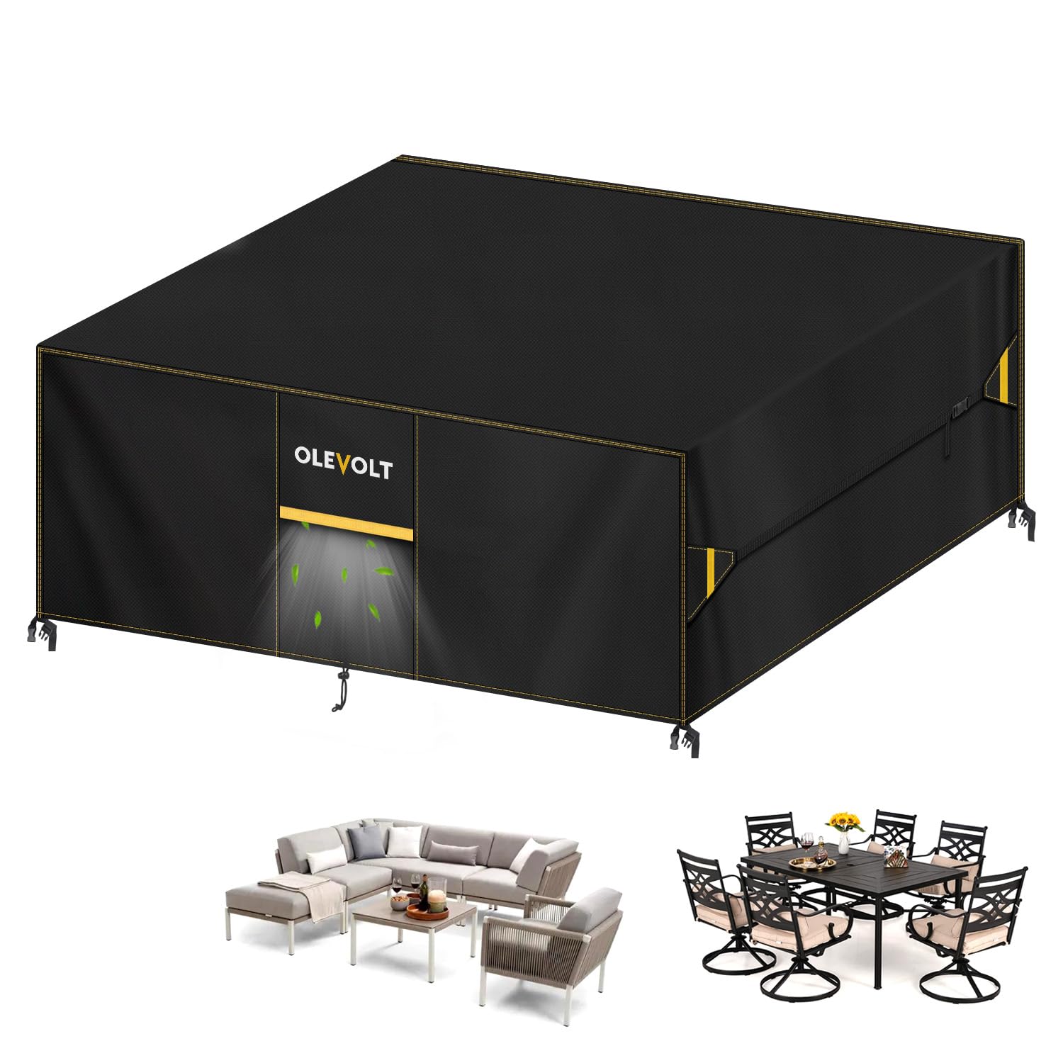 Funda Muebles Exterior Impermeable 600D Oxford Funda Muebles Jardin | Funda para Mesa de Jardin Fundas para Muebles de Terraza Funda Exterior Impermeable para Mesas Sillas Sofás 220x150x90cm