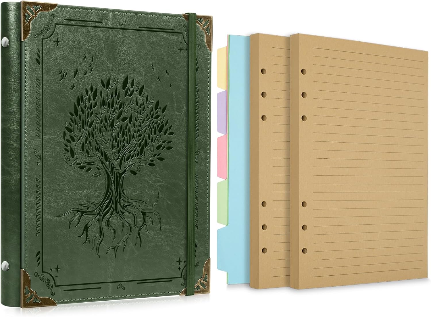 A5 Binder and 100GSM Line Paper with 5 Dividers, 120 Sheets
