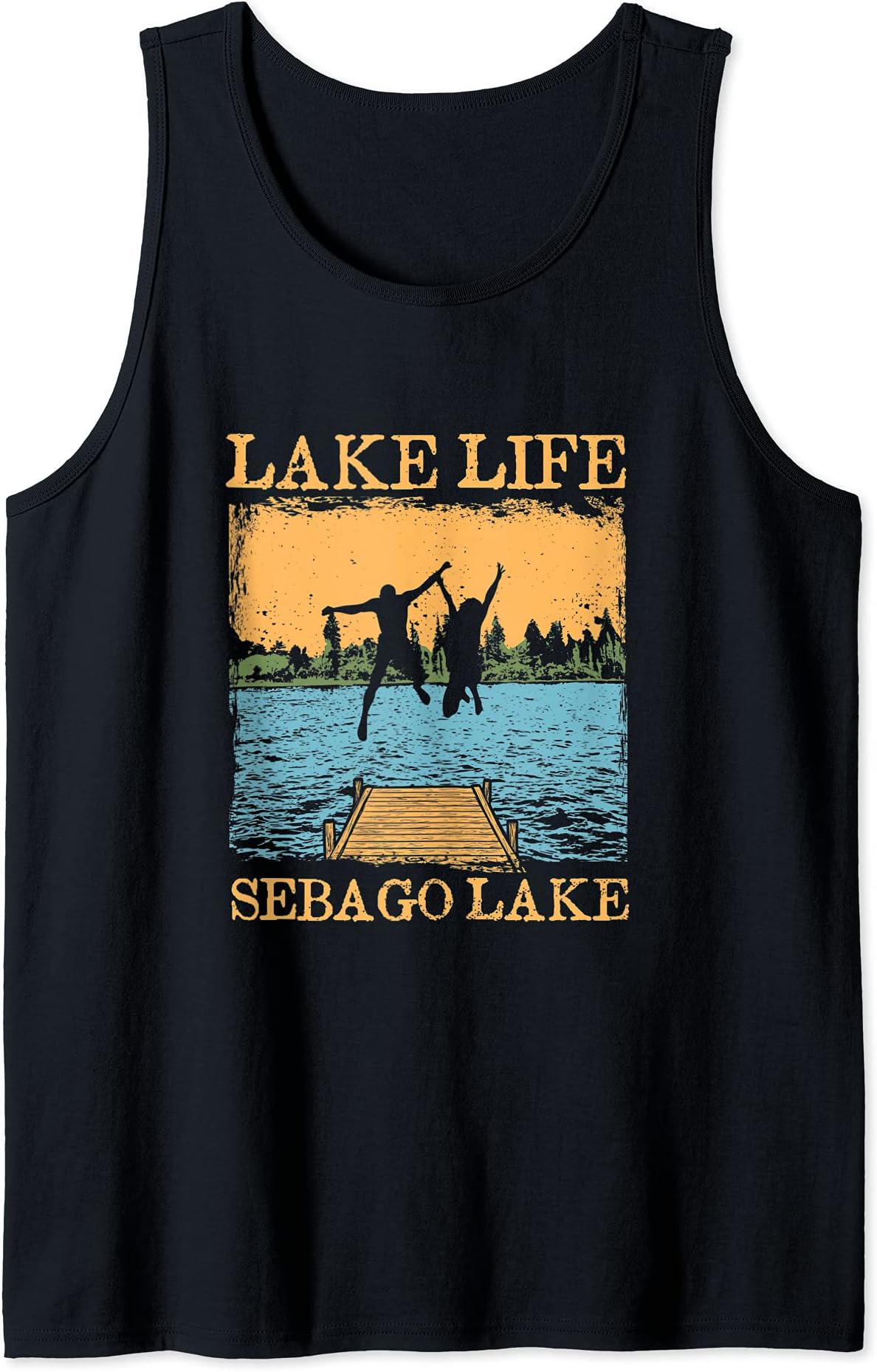 Cumberland Swim Camper DivingLake Life Sebago Lake Swimming Maine Swimmer Camping Tank Top