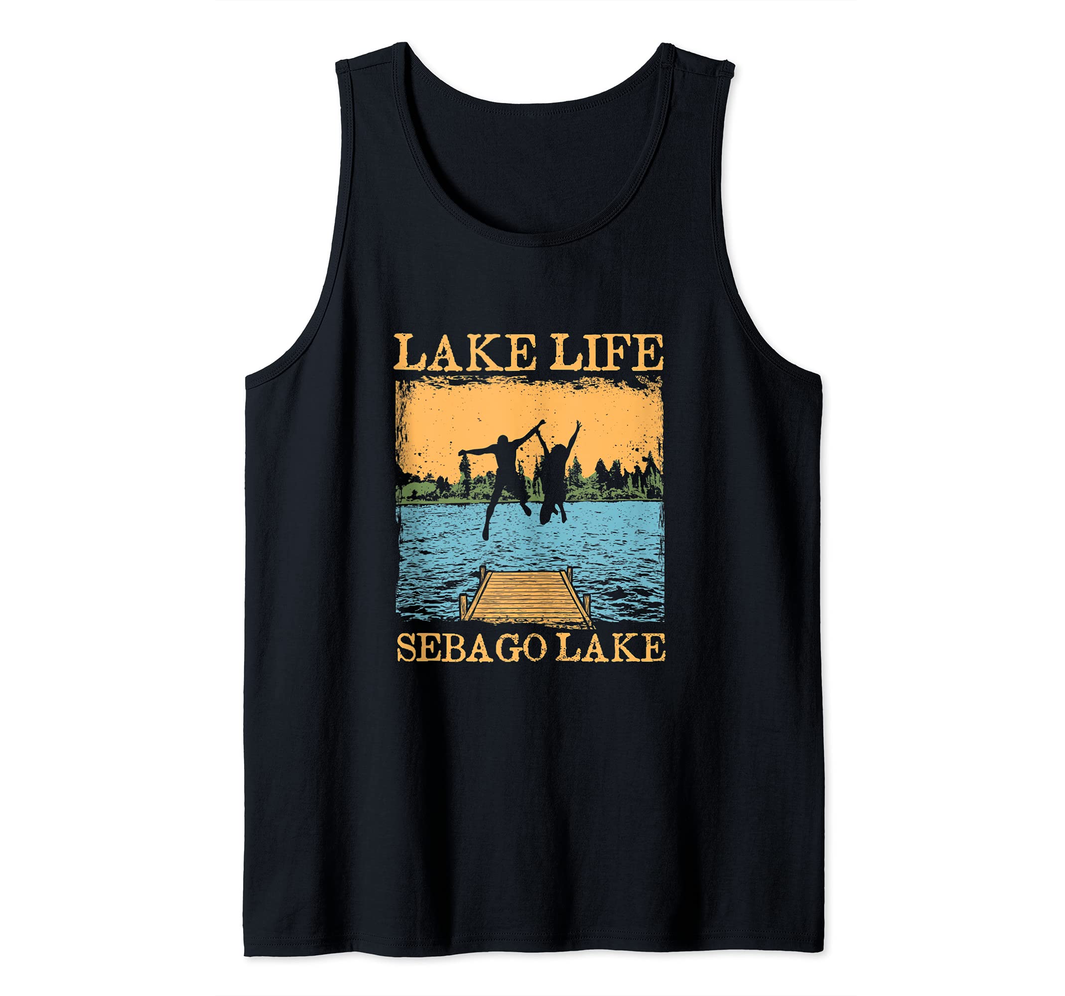 Cumberland Swim Camper DivingLake Life Sebago Lake Swimming Maine Swimmer Camping Tank Top
